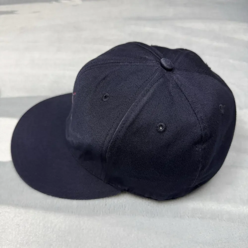 Vintage 90s Polo Ralph Lauren Golf Fitted Hat Navy Blue Plaid Crest Size Large